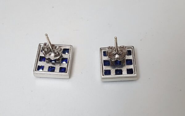 Platinum 1.50ctw Natural Unheated Untreated Blue Sapphire Earrings - Image 12
