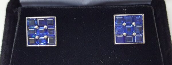 Platinum 1.50ctw Natural Unheated Untreated Blue Sapphire Earrings - Image 6