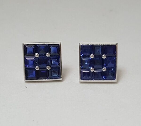 Platinum 1.50ctw Natural Unheated Untreated Blue Sapphire Earrings - Image 7