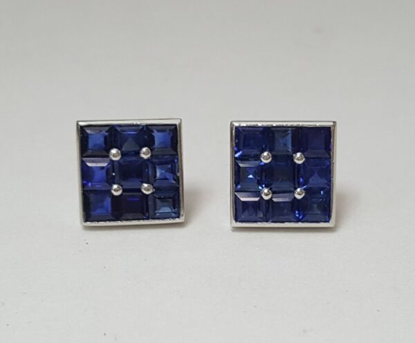 Platinum 1.50ctw Natural Unheated Untreated Blue Sapphire Earrings - Image 8