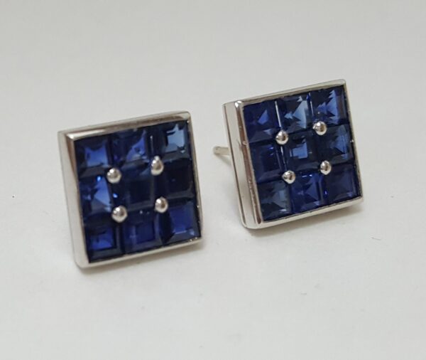 Platinum 1.50ctw Natural Unheated Untreated Blue Sapphire Earrings - Image 9