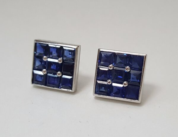 Platinum 1.50ctw Natural Unheated Untreated Blue Sapphire Earrings - Image 10