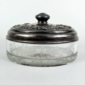Vintage Hunt Silver Company 925 Sterling Silver Lid Glass Candy Dish