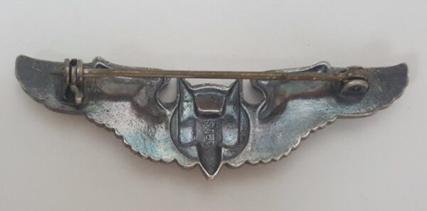 Vintage WW2 WWII Sterling Silver Air Force Aircraft Wings Aerial Gunner Pin - Image 3