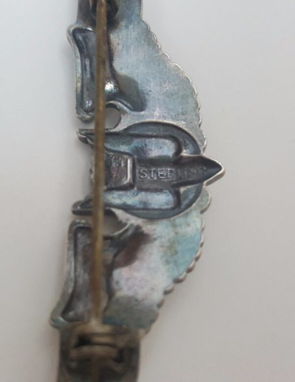 Vintage WW2 WWII Sterling Silver Air Force Aircraft Wings Aerial Gunner Pin - Image 4