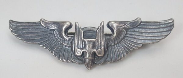 Vintage WW2 WWII Sterling Silver Air Force Aircraft Wings Aerial Gunner Pin