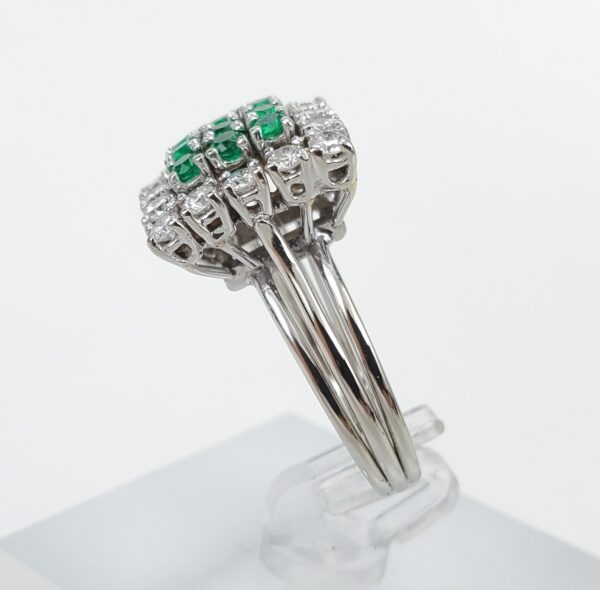 10k White Gold 1.00ctw Natural Emerald Diamond Square Cluster Ring 6.5'' - Image 6