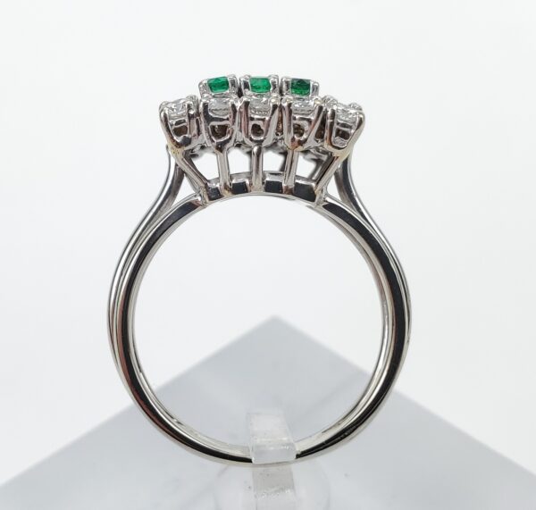 10k White Gold 1.00ctw Natural Emerald Diamond Square Cluster Ring 6.5'' - Image 7