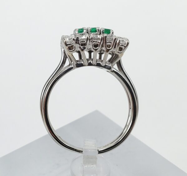 10k White Gold 1.00ctw Natural Emerald Diamond Square Cluster Ring 6.5'' - Image 8