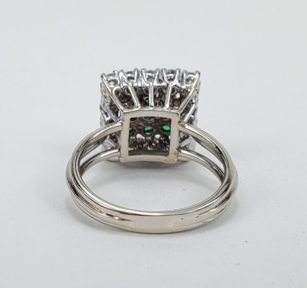 10k White Gold 1.00ctw Natural Emerald Diamond Square Cluster Ring 6.5'' - Image 10