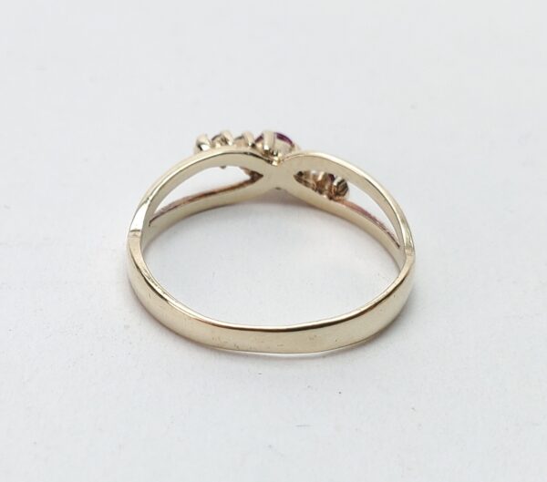 10k Yellow Gold .19ctw Natural Diamond Pink Sapphire Ruby Band Ring 5.5'' - Image 10