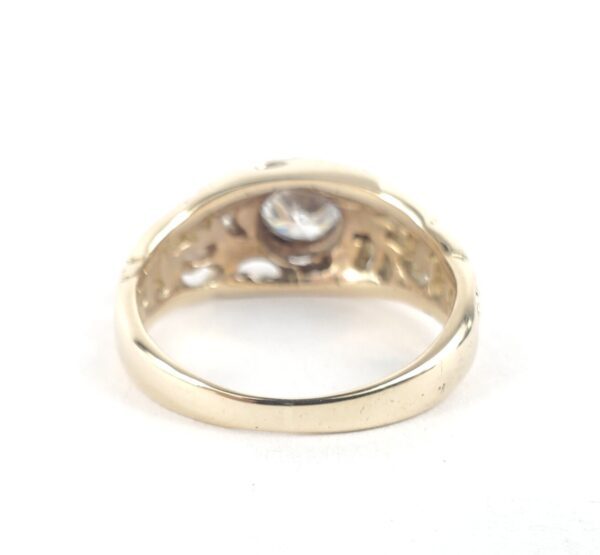 14k Two Tone White Yellow Gold .45ct Diamond Open Work Solitaire Ring 5.25'' - Image 10