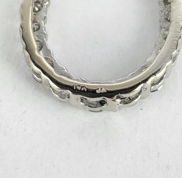 14k White Gold 1.25ctw G/H SI Diamond Teardrop Slider Pendant 1'' - Image 7