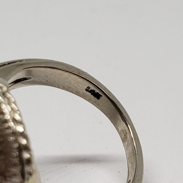 14k White Gold 7mm Pearl Leaf Plant Palm Leaves Nature Ring Hallmark Happiness - Image 9
