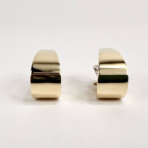 14k Yellow Gold J-Hoop Lever Back Earrings - Image 8
