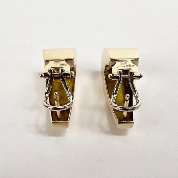 14k Yellow Gold J-Hoop Lever Back Earrings - Image 9