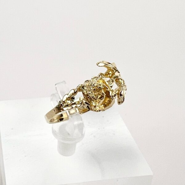14k Yellow Gold Rose Flower Ring 7.75'' - Image 4