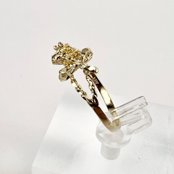 14k Yellow Gold Rose Flower Ring 7.75'' - Image 6