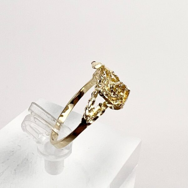 14k Yellow Gold Rose Flower Ring 7.75'' - Image 7