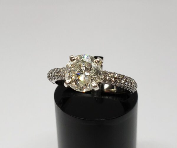 18k White Gold GIA Certified 1.56c J/I2 Diamond Engagement 2.84ctw Wedding Ring - Image 11