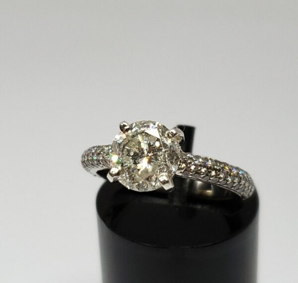 18k White Gold GIA Certified 1.56c J/I2 Diamond Engagement 2.84ctw Wedding Ring - Image 5