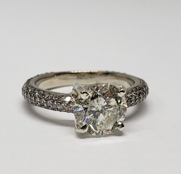 18k White Gold GIA Certified 1.56c J/I2 Diamond Engagement 2.84ctw Wedding Ring - Image 8