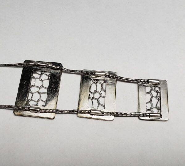 925 Sterling Silver Unique Modern Modernist Contemporary Drop Necklace 16.25'' - Image 7