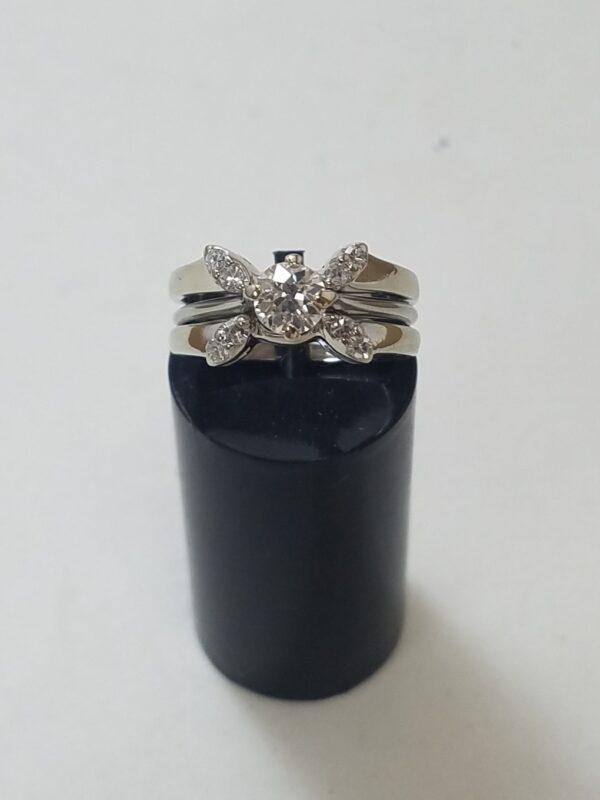 Art Deco Orange Blossom 18k 14k White Gold .5ct Diamond Wedding Engagement Rings - Image 6