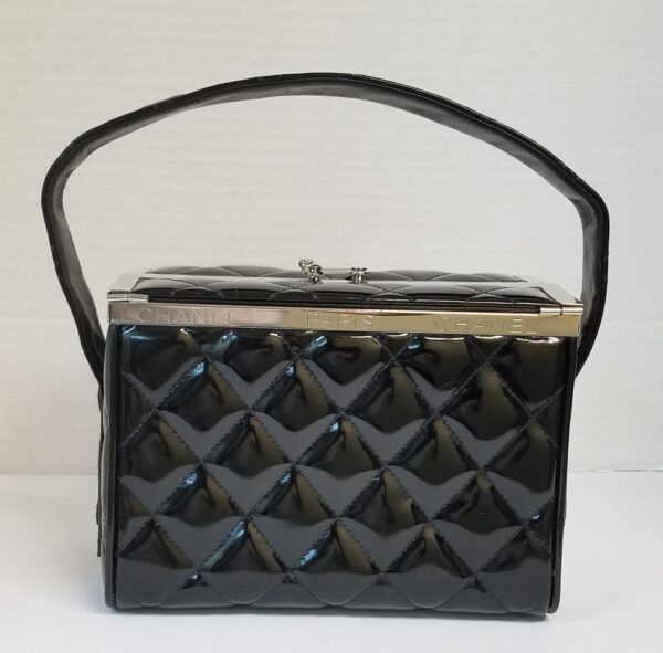 Chanel Vanity Hand Shoulder Box Bag Rare Vintage Quilted Purse Authenticity Card - Image 6