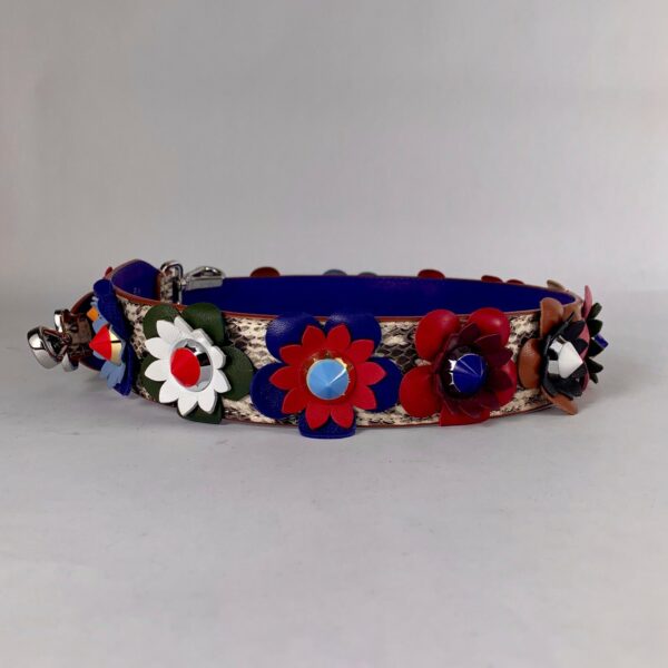 Fendi Python Flower/Floral Embellished Bag Strap You Strap - Image 7