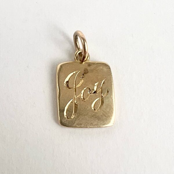 Jean Jean Vintage 10k Gold Always Happy Victorian Reversible Wax Seal Charm - Image 3
