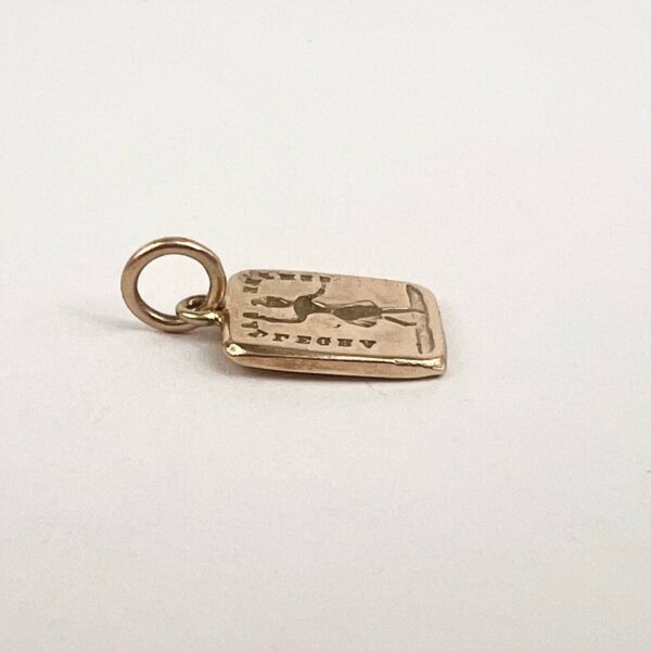 Jean Jean Vintage 10k Gold Always Happy Victorian Reversible Wax Seal Charm - Image 4