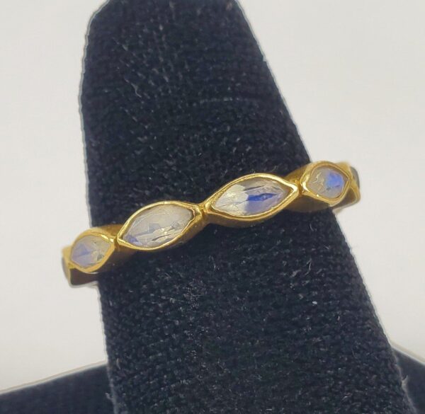 Lauren Harper 18k Yellow Gold Bezel Set Moonstone Eternity Band Ring 6'' - Image 3