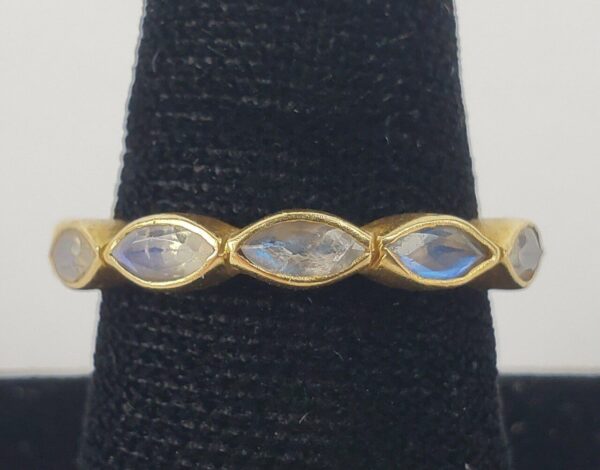 Lauren Harper 18k Yellow Gold Bezel Set Moonstone Eternity Band Ring 6'' - Image 6