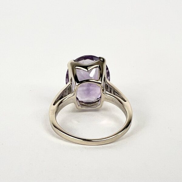 Mauboussin 18k White Gold "My Lovely Babe" Amethyst & Diamond Ring 6'' - Image 9