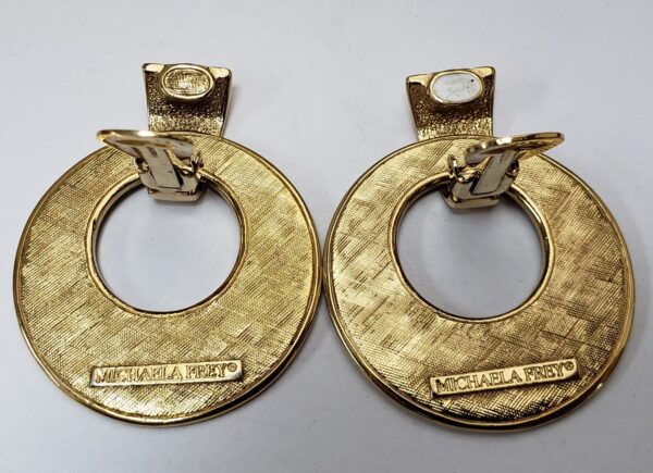 Michaela Frey Wille Modernist Enamel Clip On Dangling Dangle Costume Earrings - Image 6