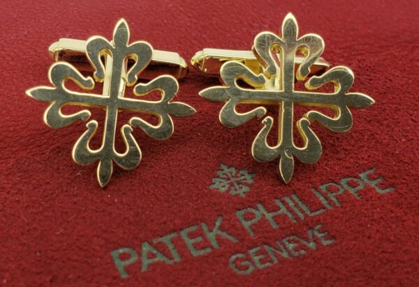 Patek Philippe 18k Yellow Gold Calatrava Solid Gold Cufflinks - Image 3