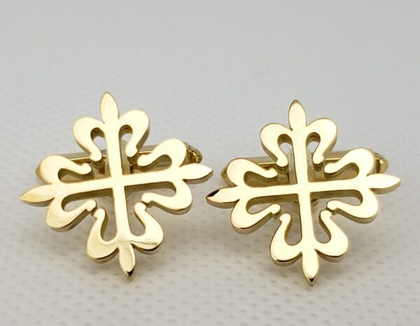 Patek Philippe 18k Yellow Gold Calatrava Solid Gold Cufflinks - Image 5