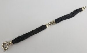Tiffany & Co. Rare Sterling Silver Multi Strand Black Oxidized Mesh Bracelet