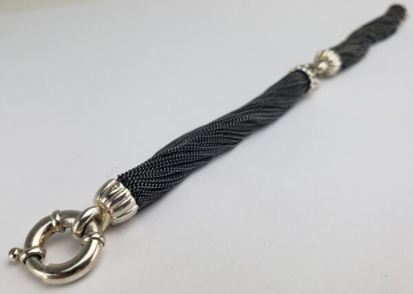 Tiffany & Co. Rare Sterling Silver Multi Strand Black Oxidized Mesh Bracelet - Image 6