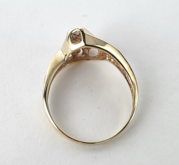10k Multi-Tone Gold Natural Round Diamond Bypass Style Band Ring 7.25'' - Image 8