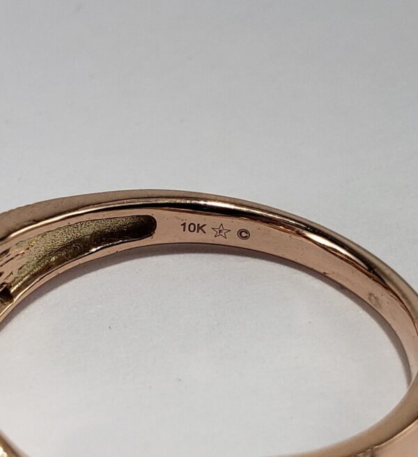10k Rose Gold Diamond Split Shank Heart Engagement Cluster Illusion Setting Ring - Image 7