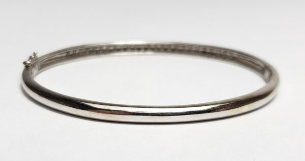 14k White Gold 1.14ctw G/H VS/SI Pave Diamond Hinged Bangle Cuff Bracelet - Image 6