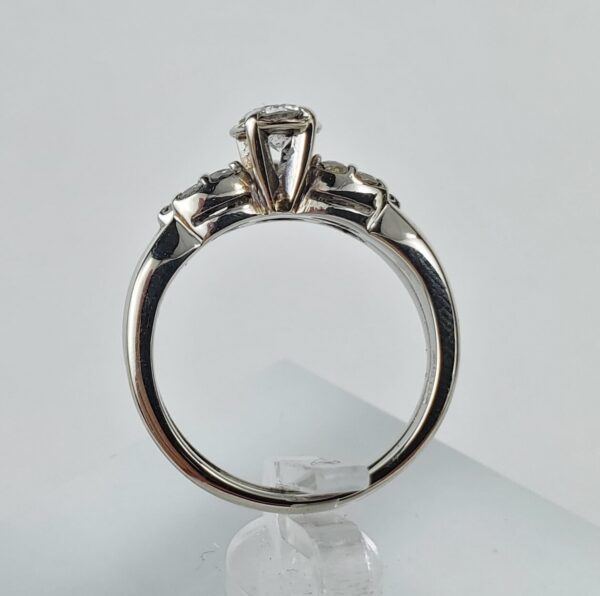 14k White Gold .40ctw Natural Diamond Double Band Engagement Ring 3.5'' - Image 7