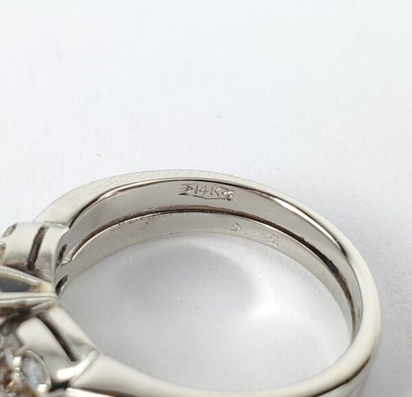 14k White Gold .40ctw Natural Diamond Double Band Engagement Ring 3.5'' - Image 10