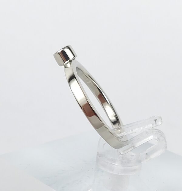14k White Gold Diamond Stackable Square Shank Solitaire Band Ring 4.75'' - Image 4