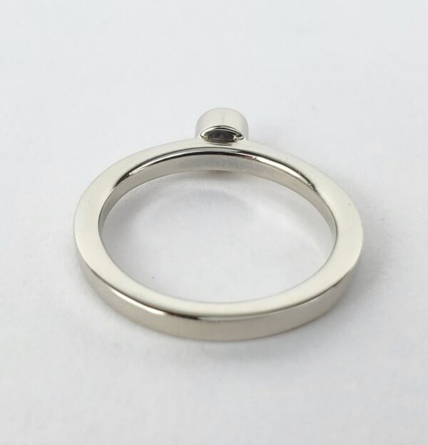 14k White Gold Diamond Stackable Square Shank Solitaire Band Ring 4.75'' - Image 9