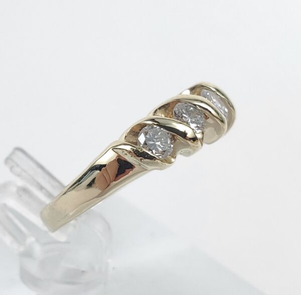 14k Yellow Gold .50ct Round Brilliant Diamond Engagement Band Ring 5.25'' - Image 5