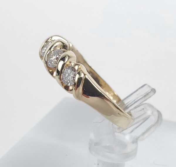 14k Yellow Gold .50ct Round Brilliant Diamond Engagement Band Ring 5.25'' - Image 6