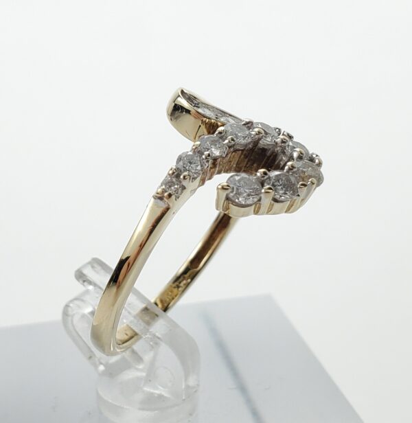 14k Yellow Gold .50ctw Natural Diamond Bypass Style Ring 7'' - Image 5